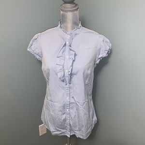 GAP vintage size 10 button down shirt with ruffle blouse short sleeve Y2K